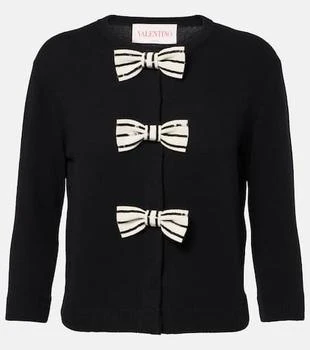 Valentino | Bow-detail virgin wool cardigan