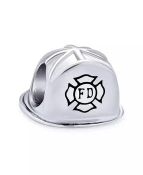 Bling Jewelry Fireman Fire Department Firefighter Hat Helmet Charm Bead Wife Oxidized Sterling Silver Fits European Bracelet