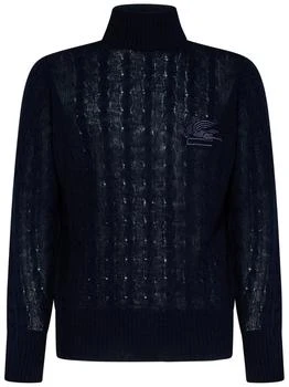 ETRO | Etro Logo Embroidered Roll-Neck Cable-Knitted Jumper