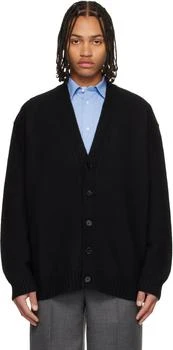Jil Sander | Black Wool V-Neck Cardigan