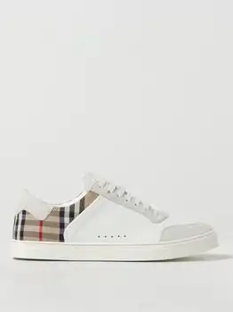 Burberry | Stevie Check Canvas and Leather Sneakers Burberry