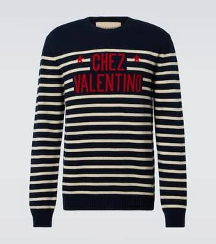 Valentino | Chez Valentino striped jacquard wool sweater