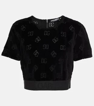 Dolce 
Gabbana | Logo cotton velvet crop top
