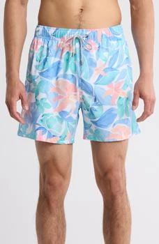 Vintage Summer Watercolor Floral Stretch Volley Swim Shorts