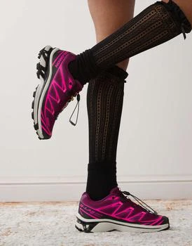 Salomon XT-6 trainers in purple and neon pink