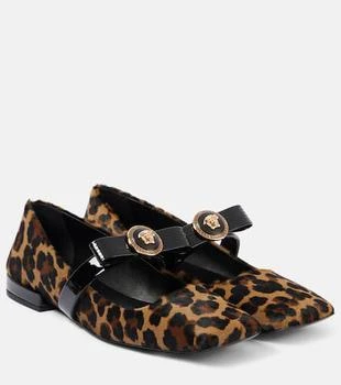 Versace | Gianni Ribbon calf hair Mary Jane flats