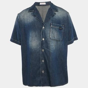 Valentino | Valentino Blue Washed Denim Short Sleeve Shirt S