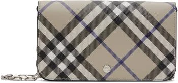Burberry | Beige Check Chain Strap Wallet Bag