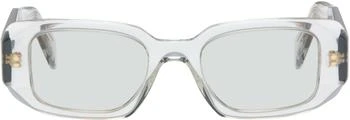 Prada | Gray Symbole Rectangle Acetate Sunglasses