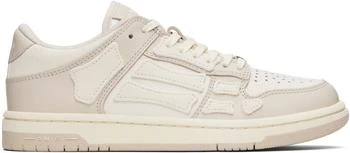 AMIRI | Beige 
White Skel-Top Low Sneakers