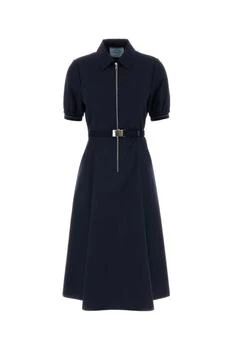 Prada | Prada Zip-Up Belted Dress