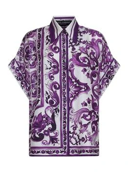 Dolce & Gabbana | Dolce & Gabbana Maiolica Printed Straight Hem Shirt