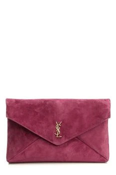 Yves Saint Laurent | Saint Laurent Logo Plaque Foldover Top Clutch Bag