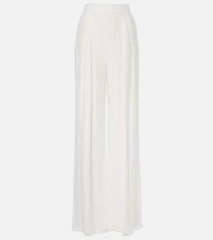 Max Mara | Bridal Lampo silk chiffon wide-leg pants