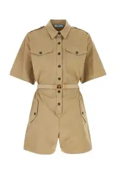 Prada | Prada Short-Sleeved Belted Jumpsuit