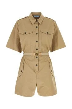 Prada | Prada Short-Sleeved Belted Jumpsuit