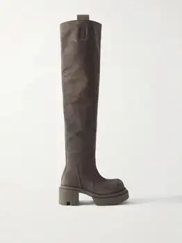 Rick Owens | Wader Bogun Suede Over-the-knee Platform Boots - Chocolate - IT39