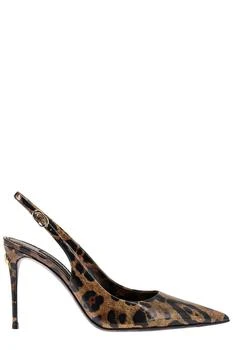 Dolce & Gabbana Kim Leopard-Printed Pointed-Toe Slingbacks