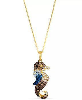 Le Vian | Ombré® Multi-Gemstone (1/4 ct. t.w.) 
Chocolate Ombré Diamond (1/2 ct. t.w.) Seahorse Pendant Necklace in 14k Gold, 18" + 2" extender