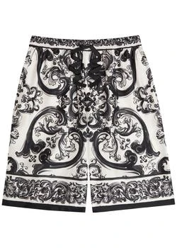 Dolce
Gabbana | Majolica printed silk-twill shorts
