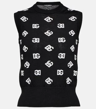 Dolce
Gabbana | Logo intarsia wool and silk top
