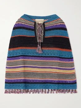 Valentino | Striped Metallic Knitted Poncho