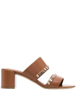 Salvatore Ferragamo | Women's Vara Chain Sandals In Beige-Brown