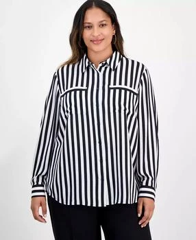 Plus Size Striped Blouse