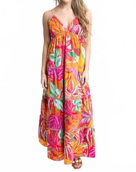 Halter Tiered Maxi Dress In Multi