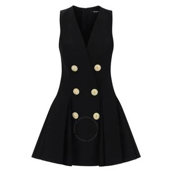 Balmain | Pleated Flared Crepe Dress