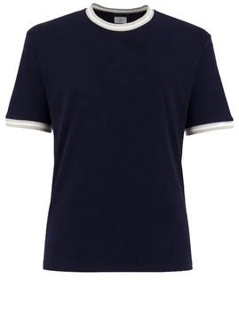 ELEVENTY Eleventy Contrast Trim Crew Neck T-Shirt