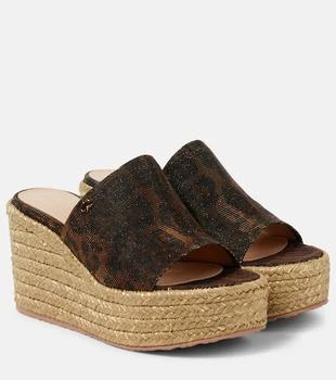 Gianvito Rossi | Leopard-print espadrille wedge mules