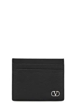Valentino VLogo pebbled leather card holder