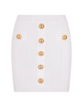 Balmain | Balmain Button Embellished Knitted Mini Skirt