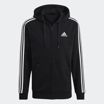 Adidas Men's  Essentials Fleece 3-Stripes Full-Zip Hoodie