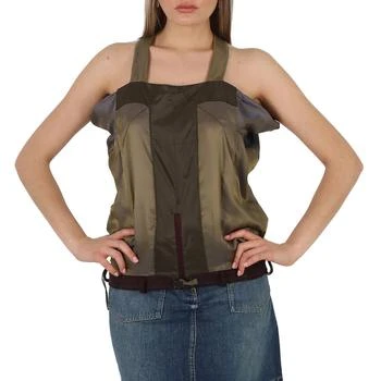 MAISON MARGIELA | Ladies Bordeaux Square-Neck Wool Top