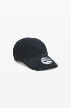 Alexander Wang Unisex Logo Sticker Cap in Distressed Cotton Twill