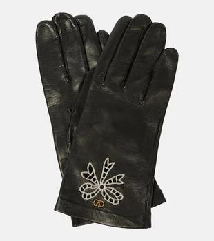 Valentino | VLogo Signature embroidered leather gloves