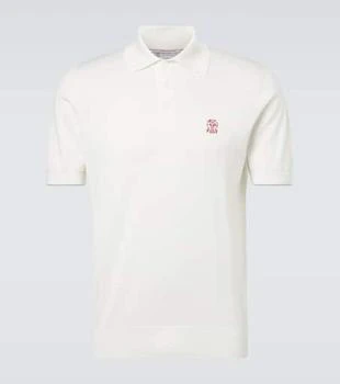 Brunello Cucinelli | Embroidered cotton piqué polo shirt