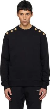 Balmain | Black Chain Lion Buttons Sweatshirt