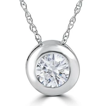Pompeii3 .25 - 1.00Ct Round Diamond Solitaire Pendant Necklace 14k White or Yellow Gold