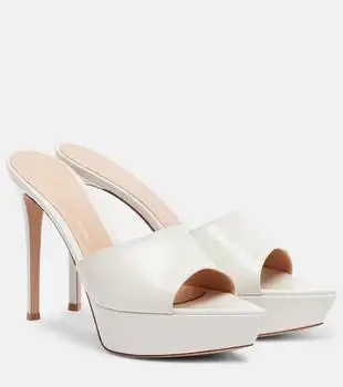 Gianvito Rossi | Dasha 85 patent leather platform mules