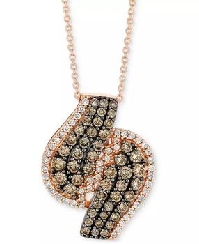 Le Vian | Chocolatier® Chocolate Diamond (1-1/5 ct. t.w.) & Vanilla Diamond (1/3 ct. t.w.) Swirl 18" Pendant Necklace in 14k Rose Gold