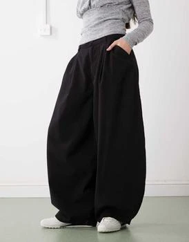 COLLUSION XL balloon trouser with pleats in black