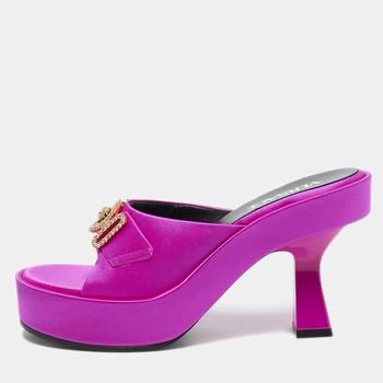 Versace | Versace Fuchsia Satin Medusa Biggie Mules Size 37