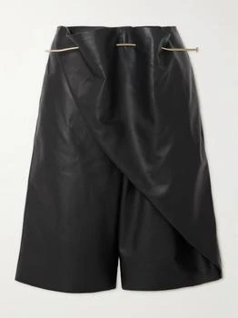 Loewe | Embellished Draped Leather Shorts