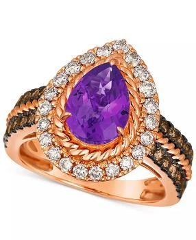 Le Vian | Grape Amethyst (1-5/8 ct. t.w.), Chocolate Diamonds (1/2 ct. t.w.) & Nude Diamonds (1/2 ct. t.w.) Pear-Shape Ring in 14k Rose Gold