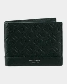 Salvatore Ferragamo MD Embossed Gancio Bi-Fold Wallet