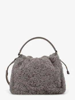 Brunello Cucinelli | Bucket Mellow Small shearling Fuzzy bucket bag