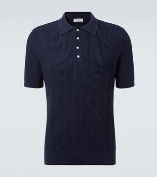 Brunello Cucinelli | Ribbed-knit cotton polo shirt